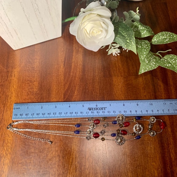 Matching Art Deco Hammered Silver Beaded Necklace and Earrings Set, 18”-21” - Picture 5 of 6